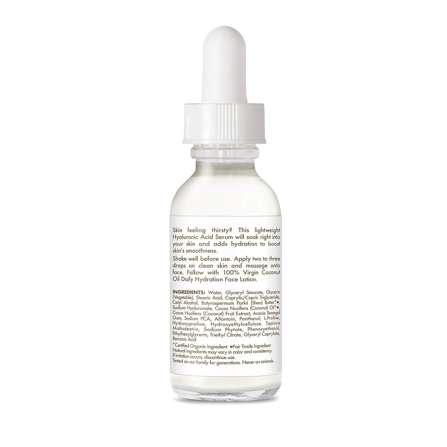 SheaMoisture Hyaluronic Acid Face Serum – 100% Virgin Coconut Oil for Dry Skin | Paraben-Free | Plumping, Brightening & Hydrating | 1 fl oz