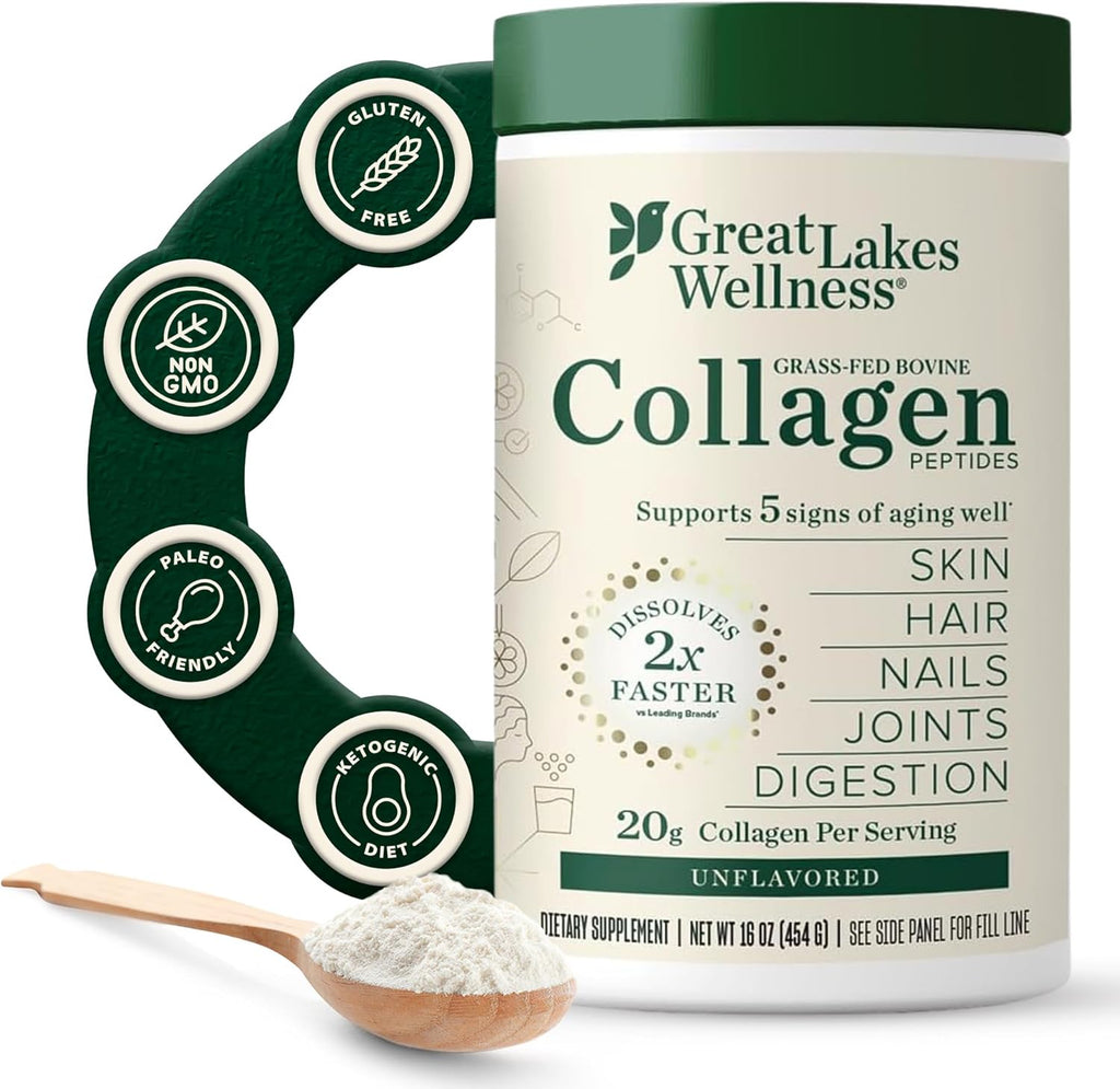 Premium Collagen Peptides Powder – Enhance Skin, Hair, Nails, Joints & Digestion – Hydrolyzed, Quick Dissolve, Non-GMO, Keto & Kosher – 16 Oz (22 Servings)