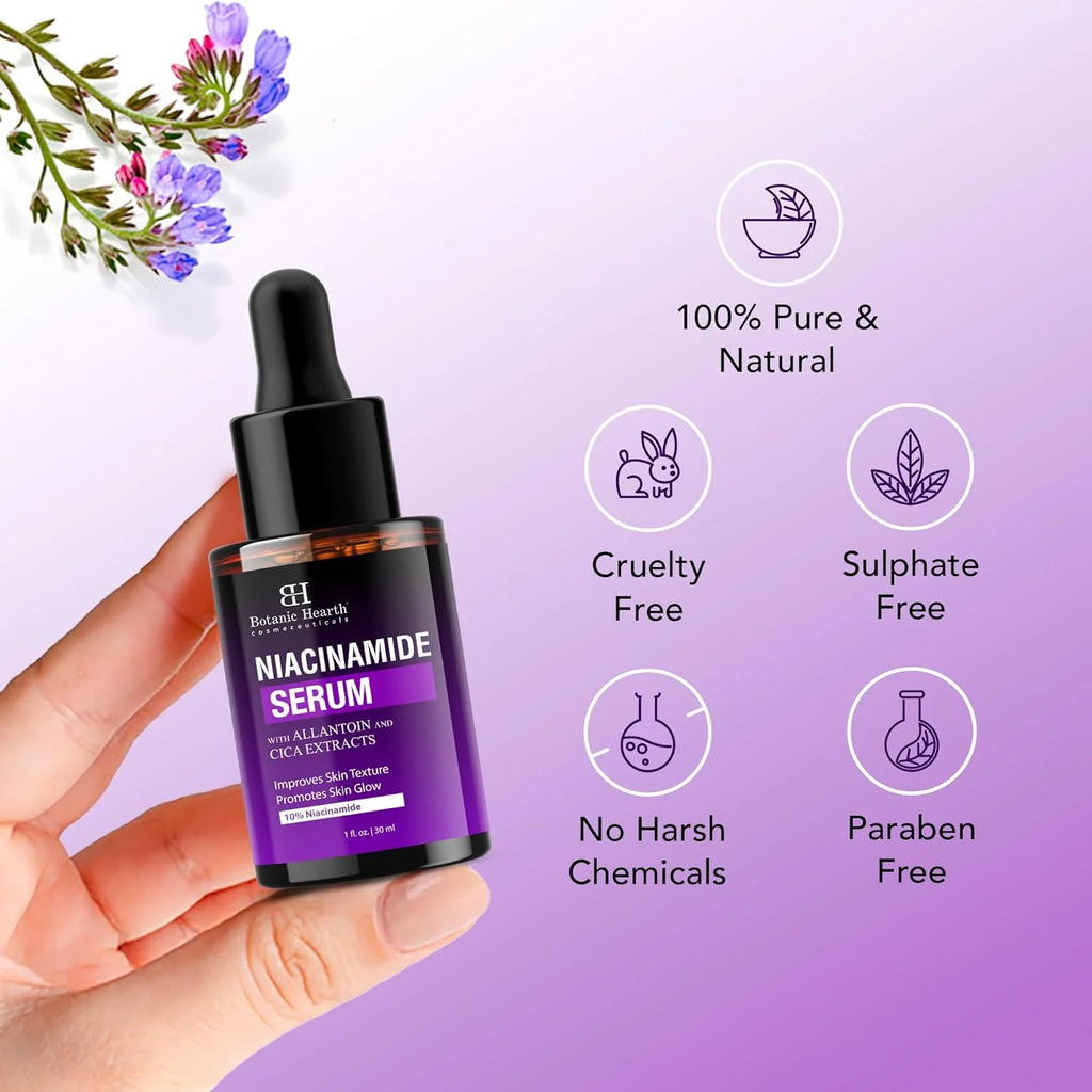 Niacinamide 10% Face Serum – Zinc PCA, Cica & Hyaluronic Acid | Minimizes Pores, Fades Dark Spots & Evens Skin Tone | All Skin Types | 1 fl oz